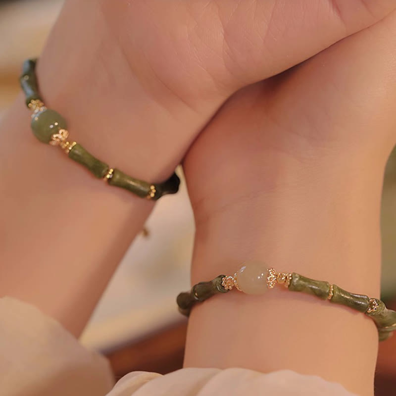 Copper-plated Peridot Hetian Jade Bracelet