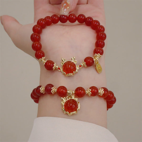 Year The Dragon Red Agate Bracelet