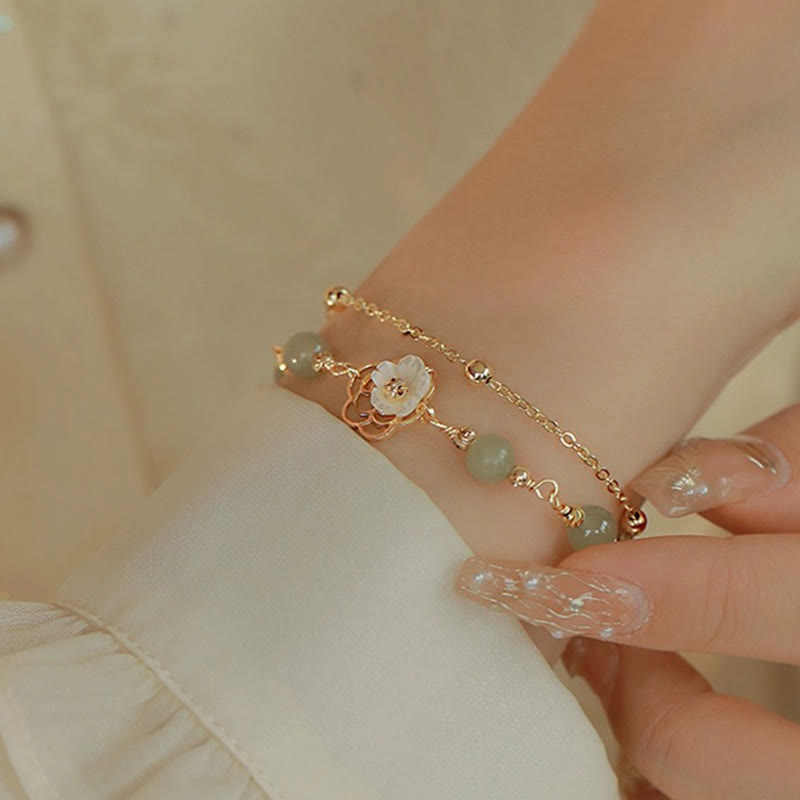 Double Layer Luck 14k Gold Bracelet