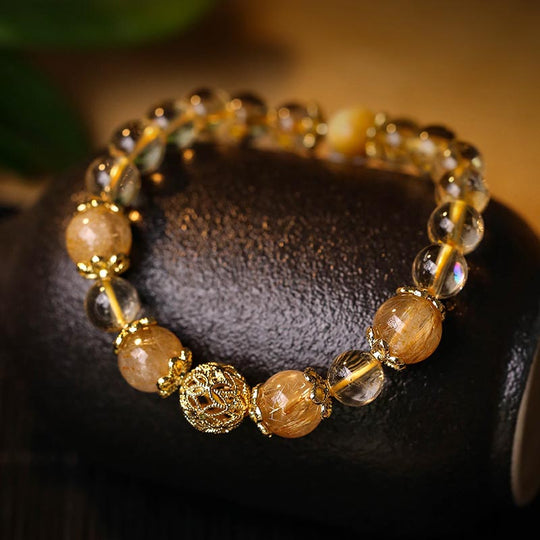 Prosperity Protection Natural Citrine, Amethyst, Bracelet