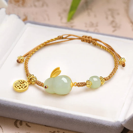 Hetian Jade Rabbit Year Happiness Bracelet
