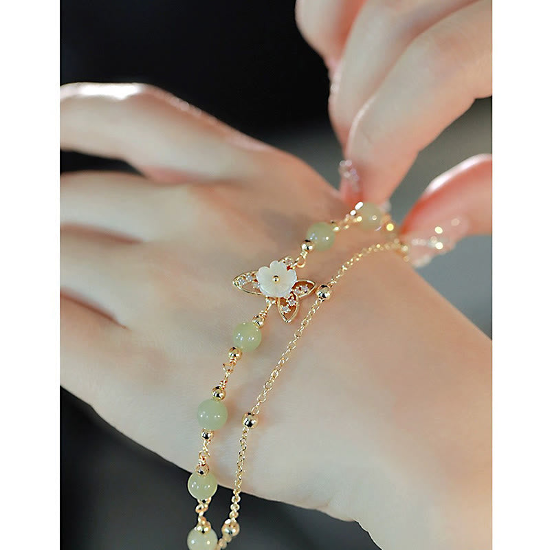 Double Layer Luck 14k Gold Bracelet