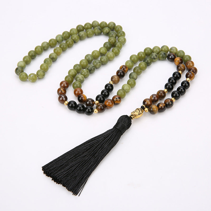 Green Jasper Protection Mala Bracelet