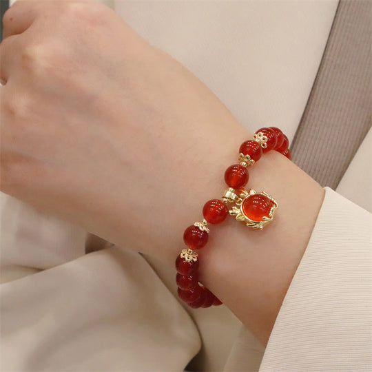 Year The Dragon Red Agate Bracelet