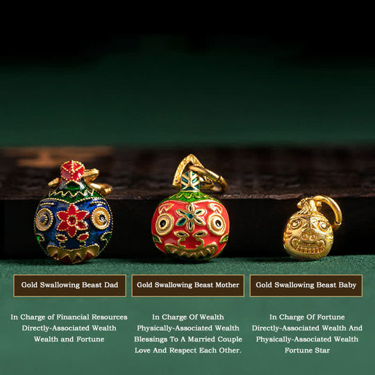 Colorful Cinnabar Bead Gold Swallowing Bracelet