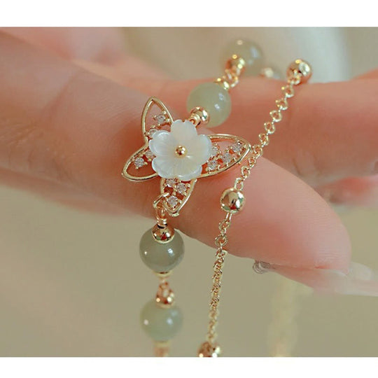 Double Layer Luck 14k Gold Bracelet
