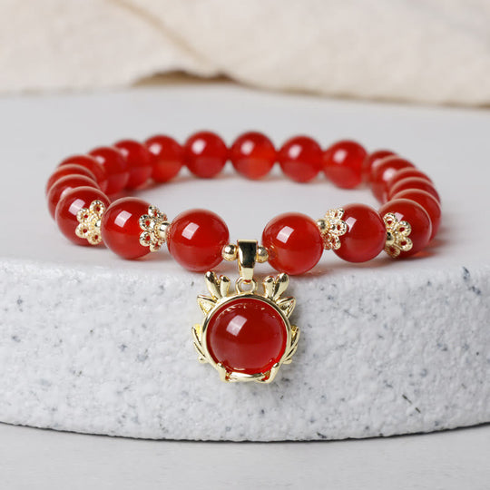 Year The Dragon Red Agate Bracelet