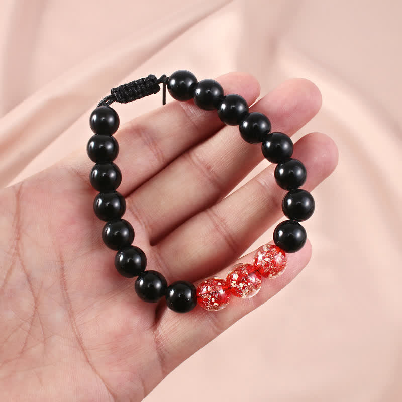 Black Obsidian Glow Strength Bracelet