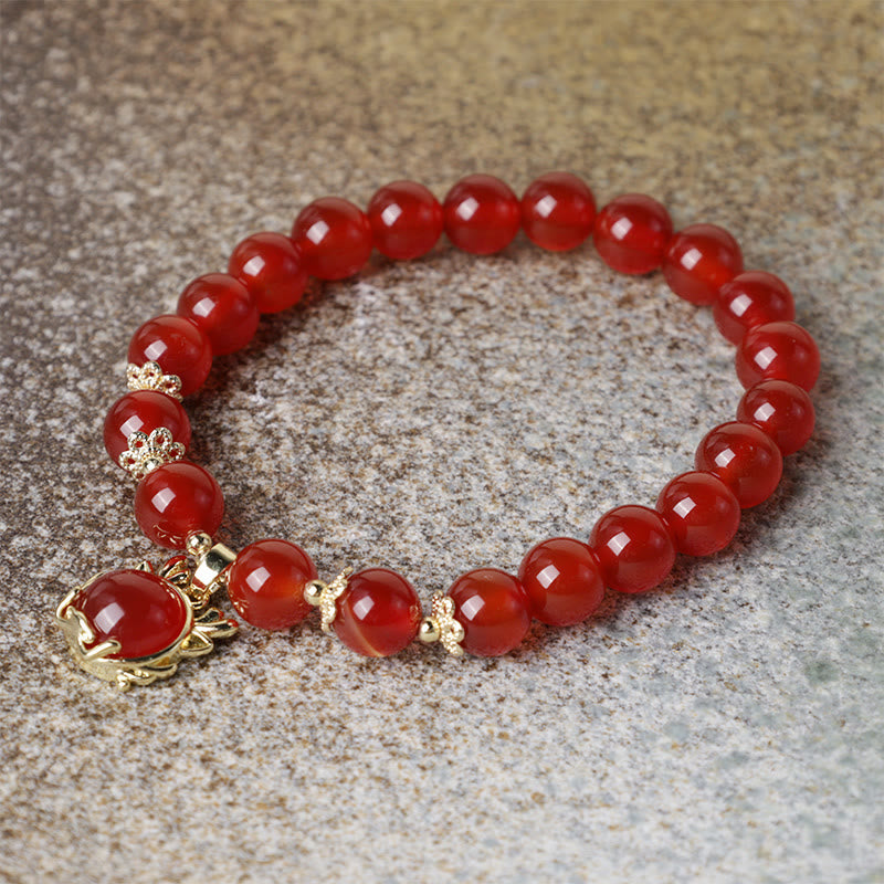 Year The Dragon Red Agate Bracelet