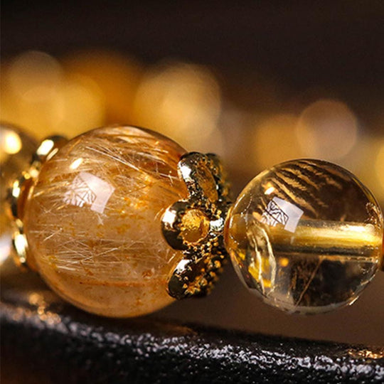 Prosperity Protection Natural Citrine, Amethyst, Bracelet