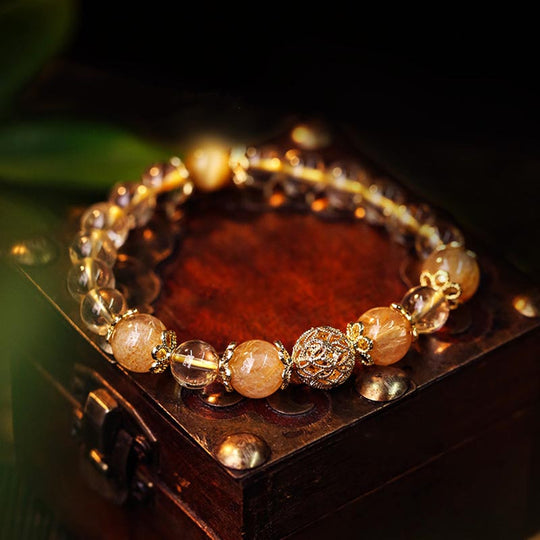 Prosperity Protection Natural Citrine, Amethyst, Bracelet