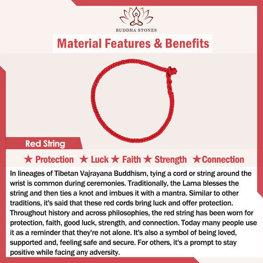 Red String Peach Wood Peace Bracelet