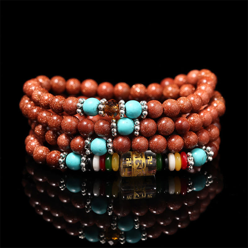 Goldstone 108 Mala Beads , Bracelet