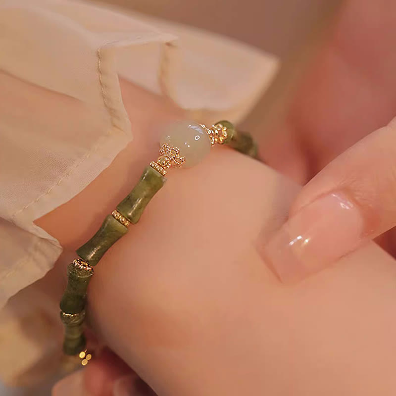 Copper-plated Peridot Hetian Jade Bracelet