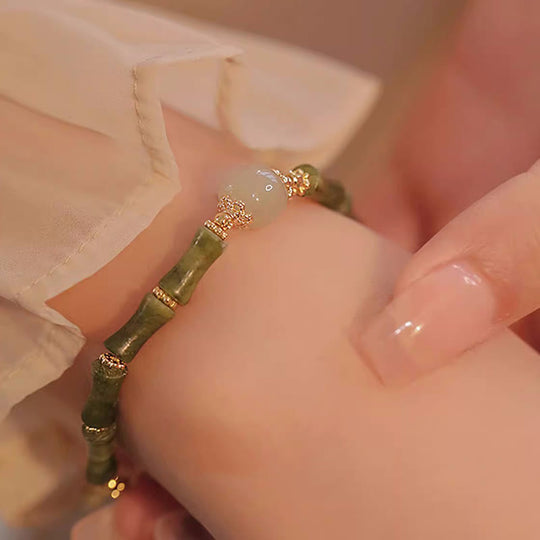 Copper-plated Peridot Hetian Jade Bracelet