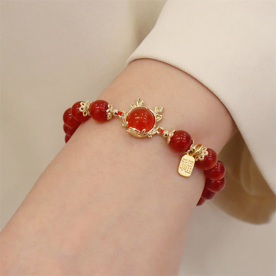 Year The Dragon Red Agate Bracelet