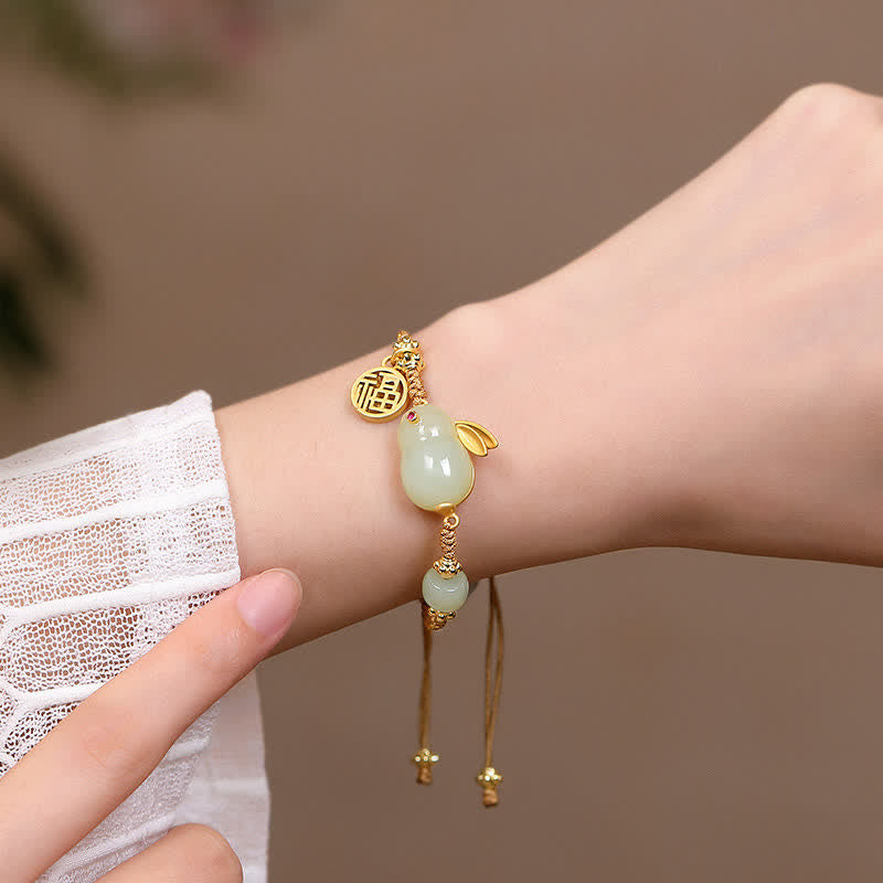 Hetian Jade Rabbit Year Happiness Bracelet